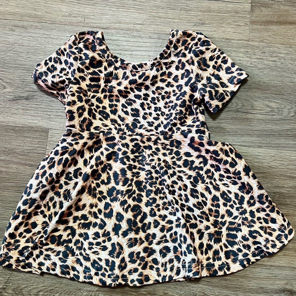 Boutique CHEETAH PRINT TWIRL DRESS, size XXS (6-9 months)